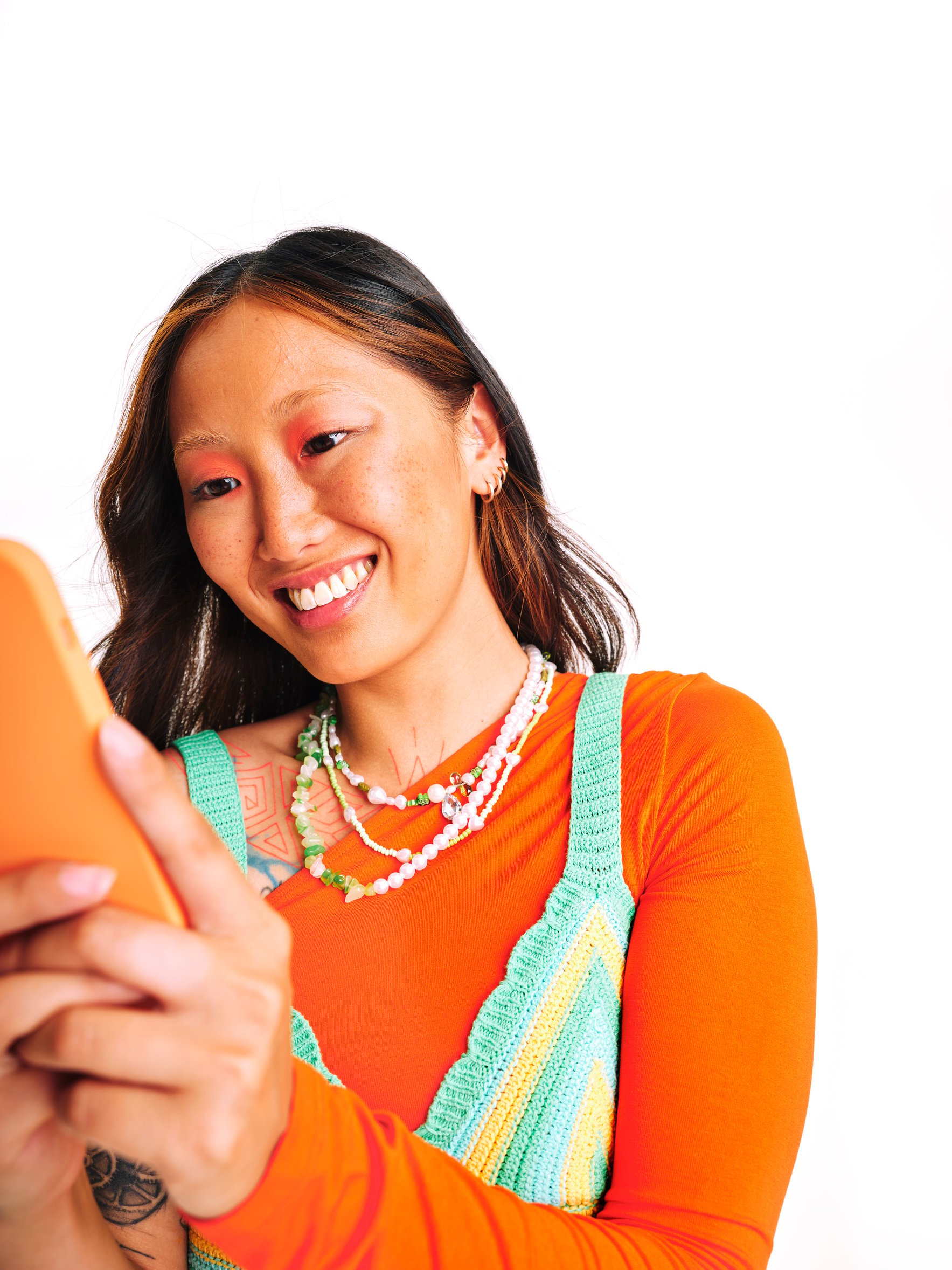 Modern Fintech Trendy Woman Using a Smartphone